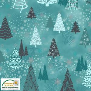 Tissu Patchwork It's Snowflake MS20-02Turq