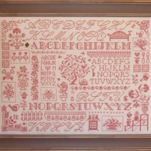 Fiche de broderie sampler aux fleurs pr04 jardin prive