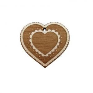 Bouton en bois pendendif coeur de montagne simple blc061 au p tit bonheur