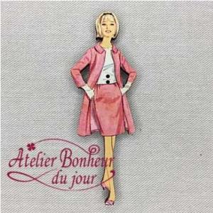 Bouton decoratif dame tailleur corail vi 25 atelier bonheur du jour