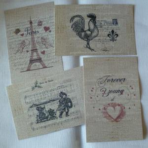 Lot de 4 Cartes Postales Vintages Paris 10 x 15 cm 02