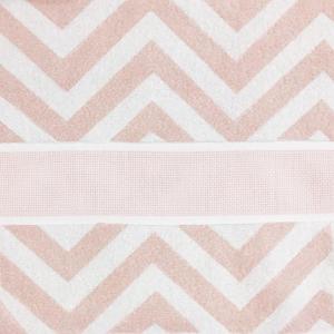 Drap de douche chevron rose poudre