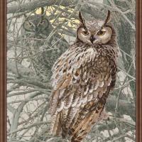 Eagle owl le grand duc kit de blackwork riolis sr0038
