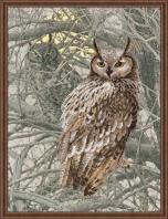Eagle owl le grand duc kit de blackwork riolis sr0038