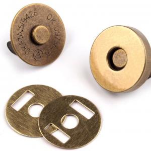 Fermoirs magnetiques en metal laiton vielli diametre 18 mm