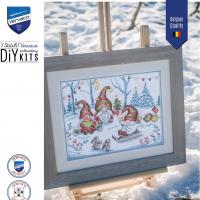 Fete avec des gnomes de noel kit a broder vervaco4