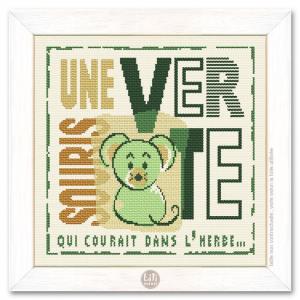 Fiche broderie une souris verte serie enfants lilipoints