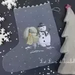 Fiche de broderie botte de noel lapin et bonhomme le lin d isabelle