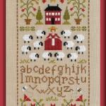 Fiche de broderie compagnie de moutons dm32 jardin prive