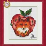 Fiche de broderie le renard et la pomme de tanya amity