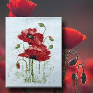 Fiche de broderie tresor d ete le coquelicot n 1124 au fil de martine