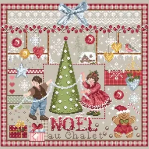 Fiche ou kit de point de croix noel au chalet 187 madame la fee 1