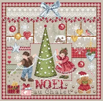 Fiche ou kit de point de croix noel au chalet 187 madame la fee 1