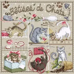 Fiche points de croix betises de chats 134 de chez madame la fee