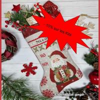 Ho ho ho christmas stocking fiche ou kit de point de croix crocette a gogo0