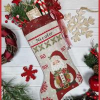 Ho ho ho christmas stocking fiche ou kit de point de croix crocette a gogo1