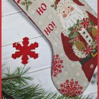 Ho ho ho christmas stocking fiche ou kit de point de croix crocette a gogo5