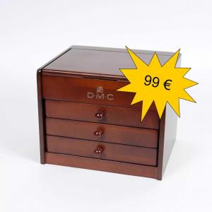 Meuble vintage dmc 3 tiroirs en bois vide1 1