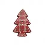 Sapin rouge z13054 bouton bois decoratif