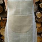 Tablier en lin naturel a rayures blanches 55 75 cm