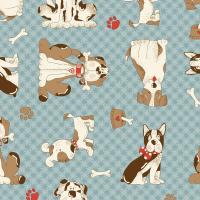 Tissu patchwork chiens 1