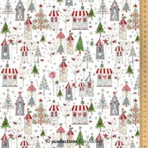 Tissu patchwork noel village d hiver 3523 777 acufactum