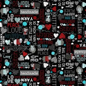 Tissu Patchwork Bernatex All you knit is love 09921 12