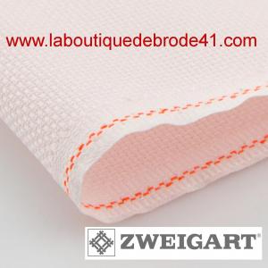 Toile a broder zweigart aida 6 4 pts 3251 rose 4110