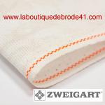 Toile a broder zweigart aida 7 pts vintage extra fine 3793 marbre marron 1080