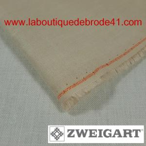 Toile a broder zweigart de lin bergen 3489 18 fils creme 223