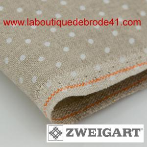 Toile a broder zweigart de lin edinburgh 3217 14 fils petits points fond naturel 5379