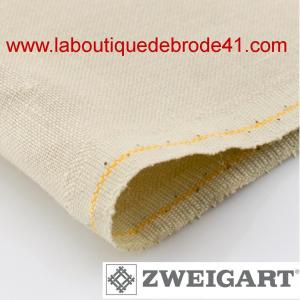 Toile a broder zweigart de lin edinburgh 3217 14 fils platine 770