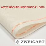 Toile a broder zweigart etamine lugana 3835 10 fils blanc antique 101