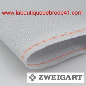 Toile a broder zweigart extra fine aida 8 pts 3326 gris perle 786