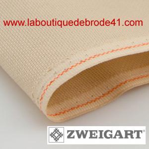 Toile a broder zweigart extra fine aida 8 pts 3326 mushroom 309