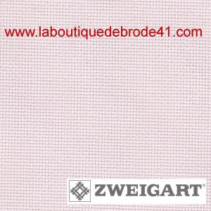 Toile a broder zweigart extra fine aida 8 pts 3326 rose pale 4115