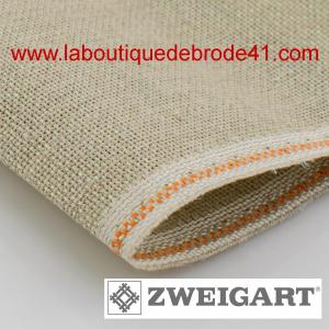 Toile a broder zweigart fein aida 7 pts 3419 de lin naturel irise 11