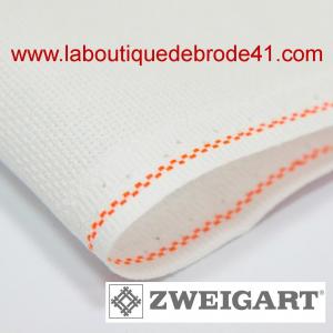 Toile a broder zweigart fein aida 7 pts 3793 blanche 100