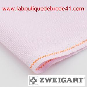 Toile a broder zweigart fein aida 7 pts 3793 rose 443