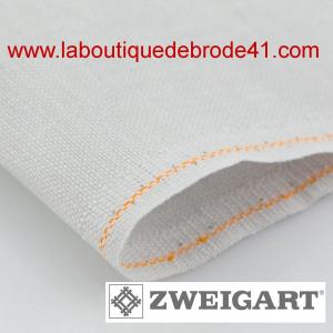 Toile a broder zweigart lin belfast 3609 12 6 fils lune argentee 7011