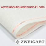 Toile a broder zweigart lugana 3835 10 fils 100 blanc 1