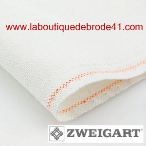 Toile a broder zweigart lugana 3835 10 fils blanc irisee 11