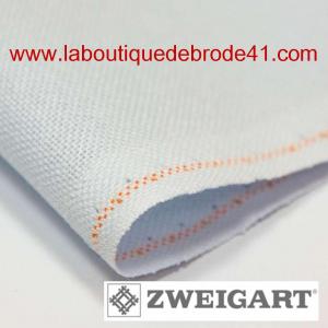 Toile a broder zweigart lugana 3835 10 fils bleu clair 515