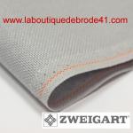 Toile a broder zweigart lugana 3835 10 fils gris 713