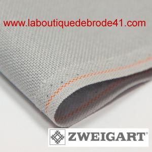 Toile a broder zweigart lugana 3835 10 fils gris 713