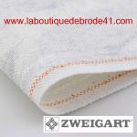 Toile a broder zweigart lugana 3835 10 fils vintage gris clair 7140