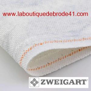 Toile a broder zweigart lugana 3835 10 fils vintage gris clair 7140