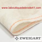 Toile a broder zweigart lugana vintage 3835 10 fils marbre marron 1079