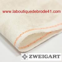 Toile a broder zweigart lugana vintage 3835 10 fils marbre marron 1079