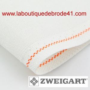 Toile a broder zweigart murano 3984 12 6 fils blanc 100